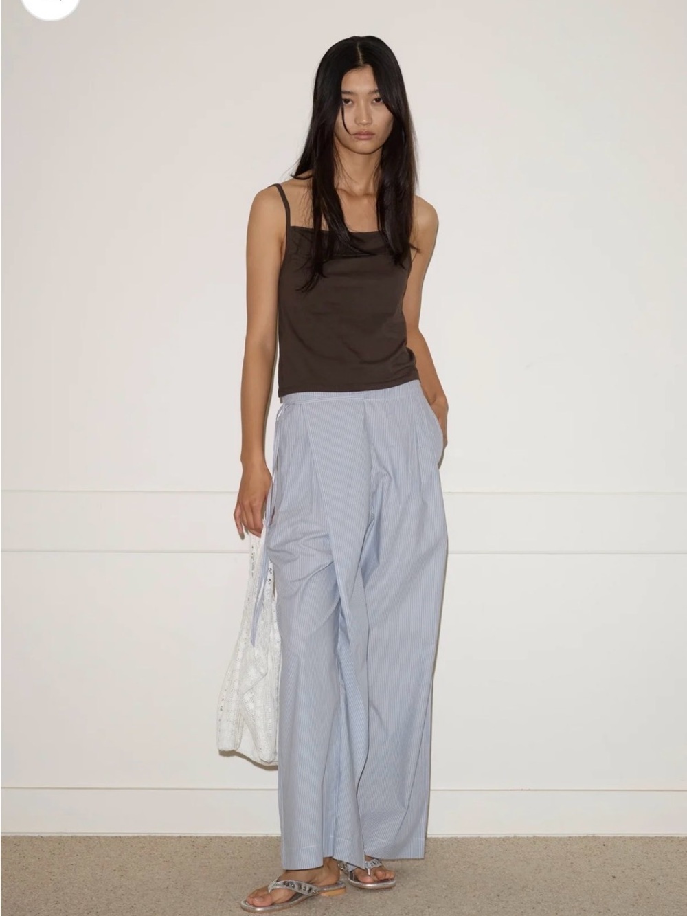 the double layer pant by Deiji Studios in sky stripe size S